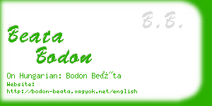 beata bodon business card